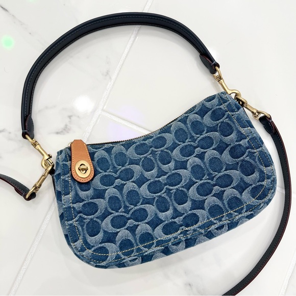 Coach Handbags - COACH - SWINGER BAG - SIGNATURE DENIM PURSE